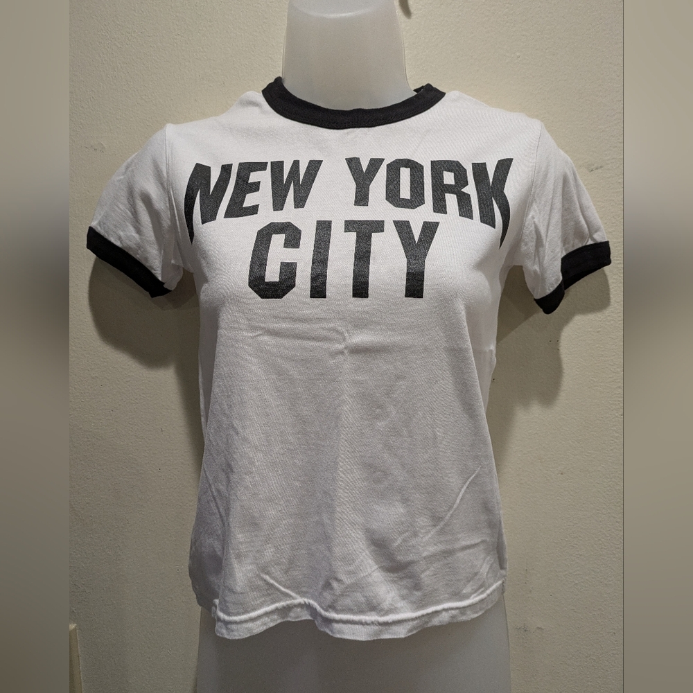 RS USA INC White and Black Graphic Tee size Medium
